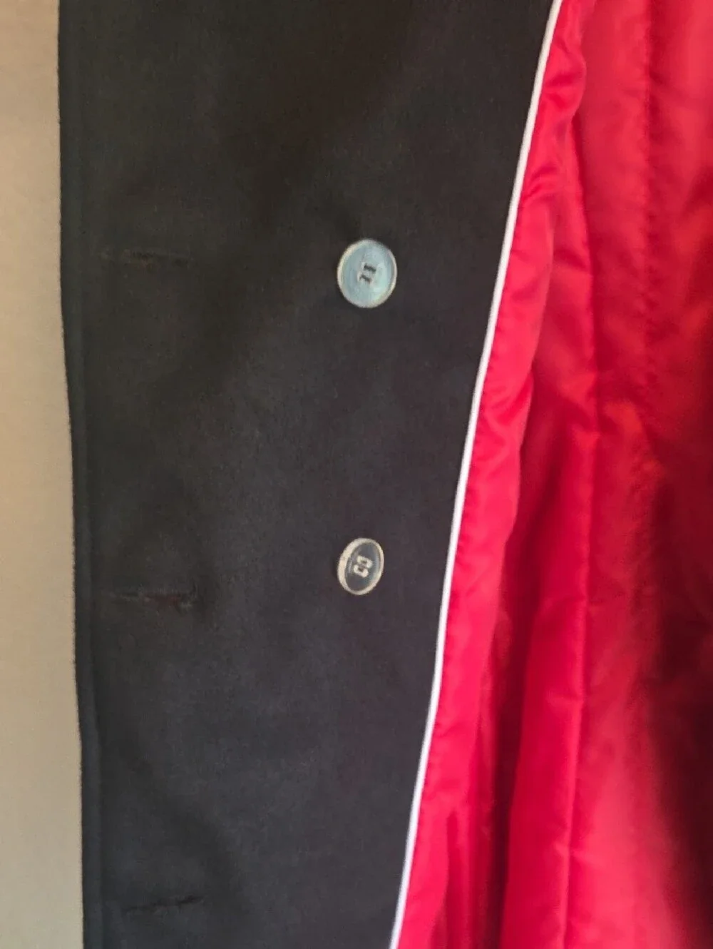 Jessica Simpson Black Double-Breasted Peacoat with Silver Buttons
